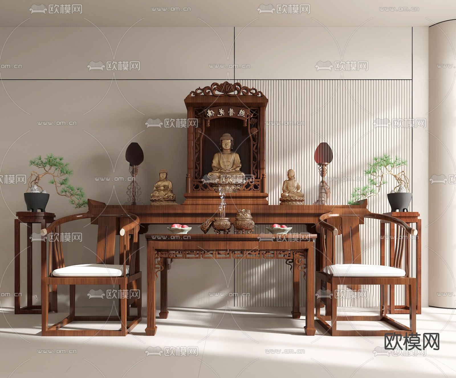 中式佛台 佛龛 神龛 神柜3d模型下载