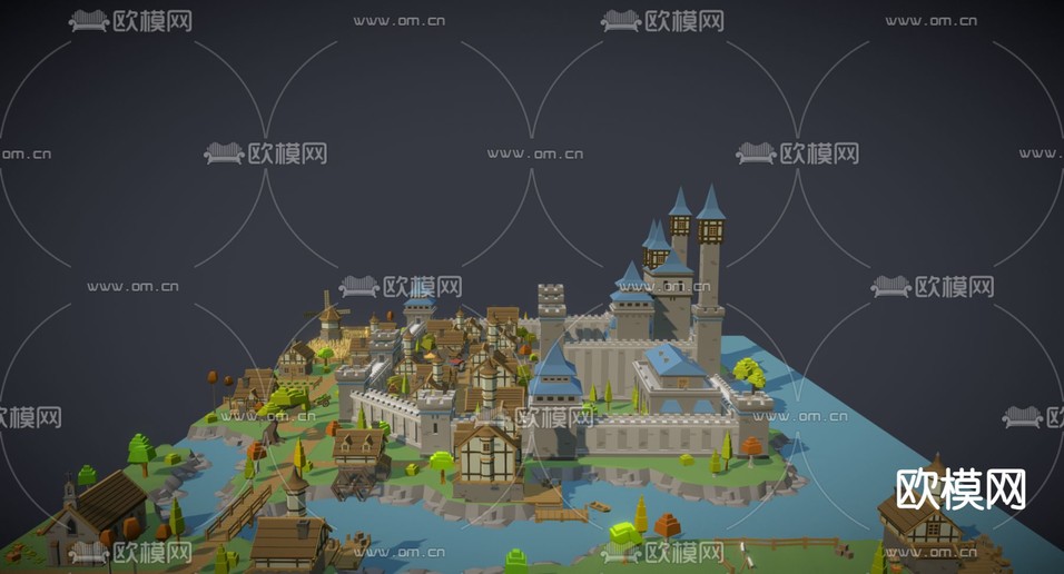 简欧 卡通城堡玩具3d模型下载(渲染图3)