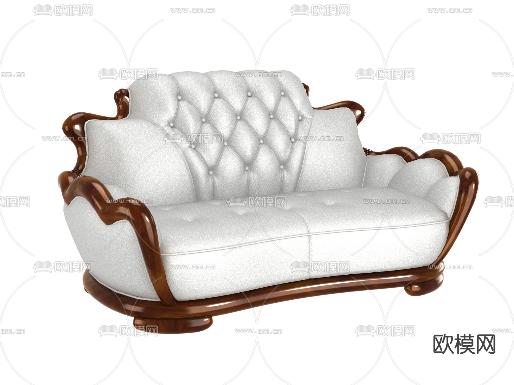 简欧沙发 双人沙发3d模型下载