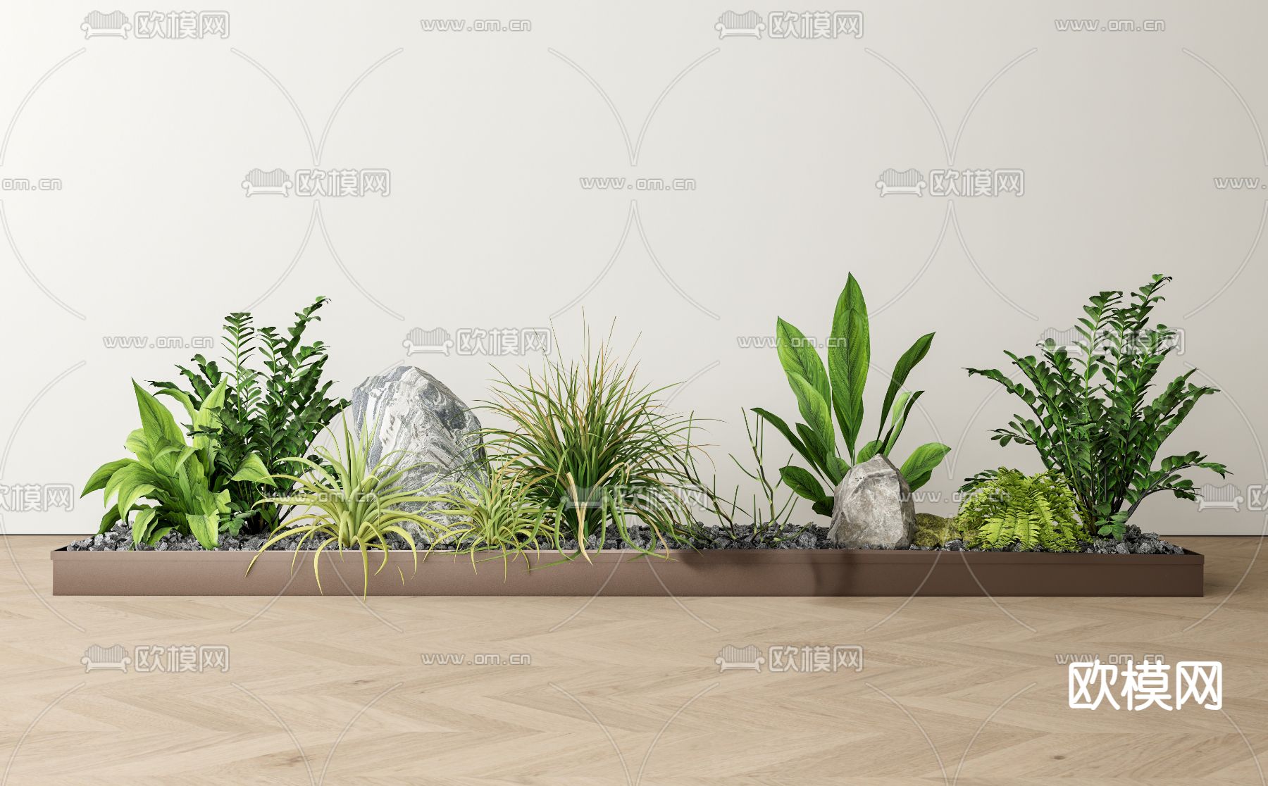 绿植堆 盆景su模型下载（渲染图2）