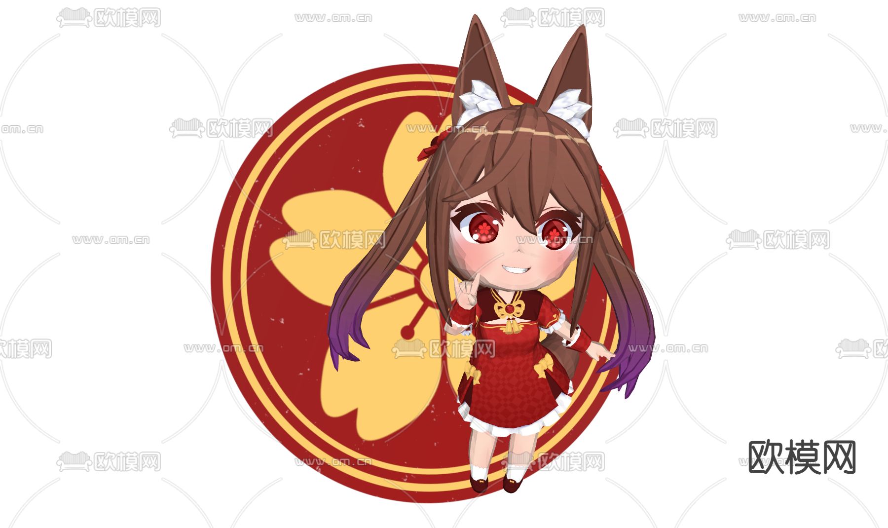 二次元手办 动漫人物3d模型下载（渲染图2）