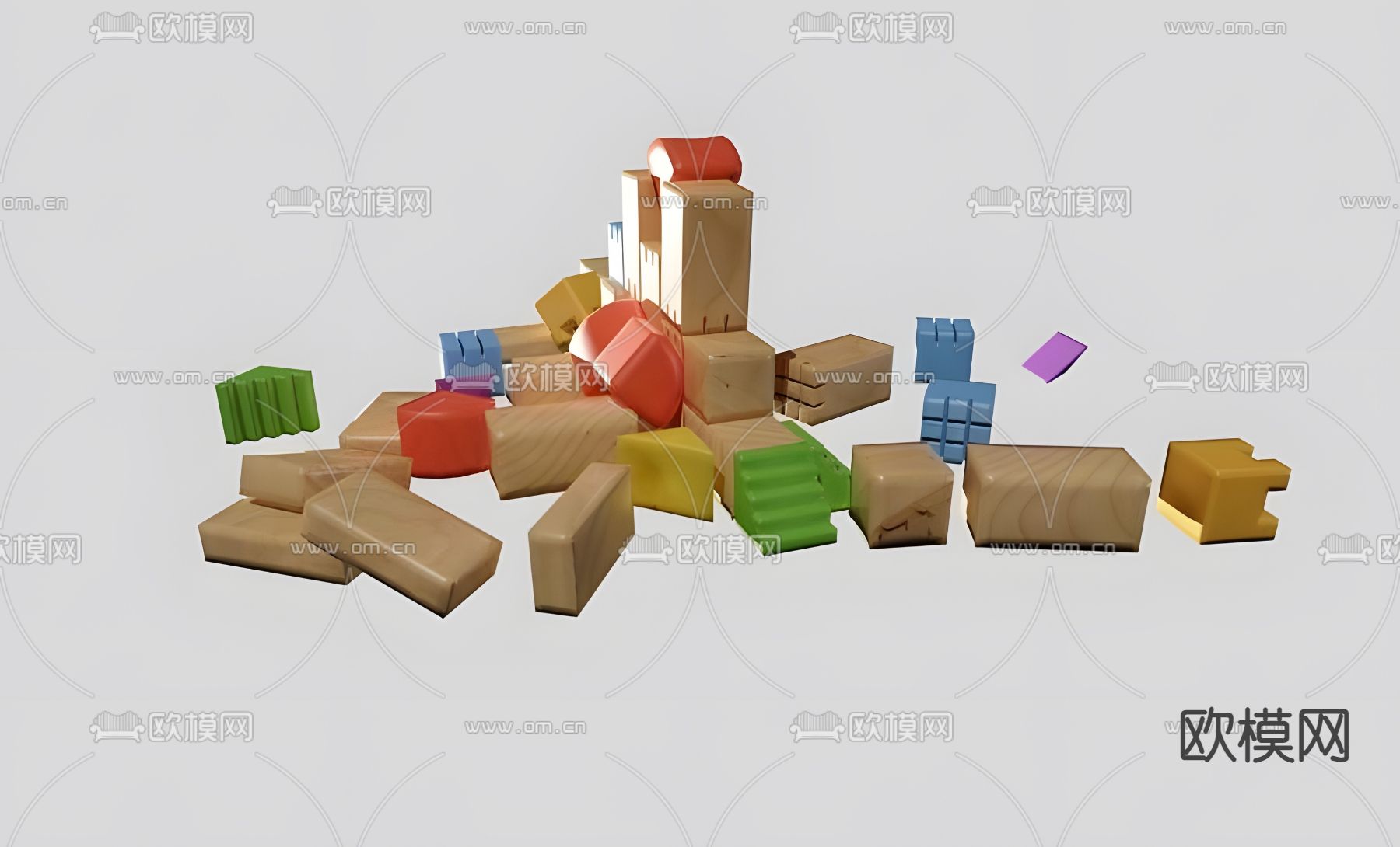 儿童积木 玩具3d模型下载（渲染图2）