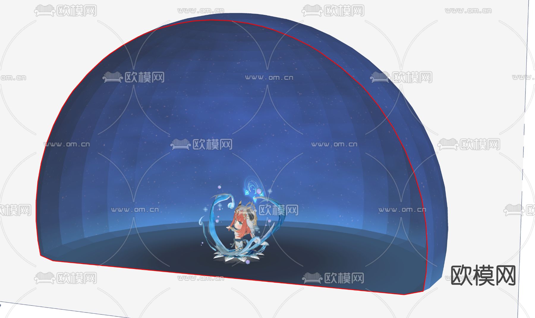 二次元手办 可爱人物 动漫人物3d模型下载（渲染图3）