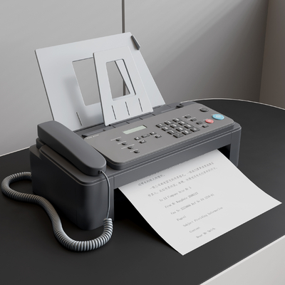  传真机 打印机su模型 