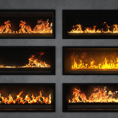  电子壁炉 燃气壁炉 壁炉 火焰su模型 