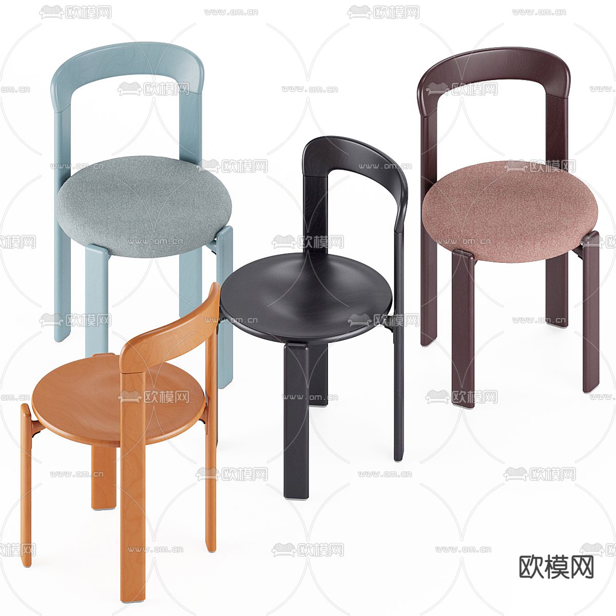 REY吧台椅3d模型下载（渲染图1）