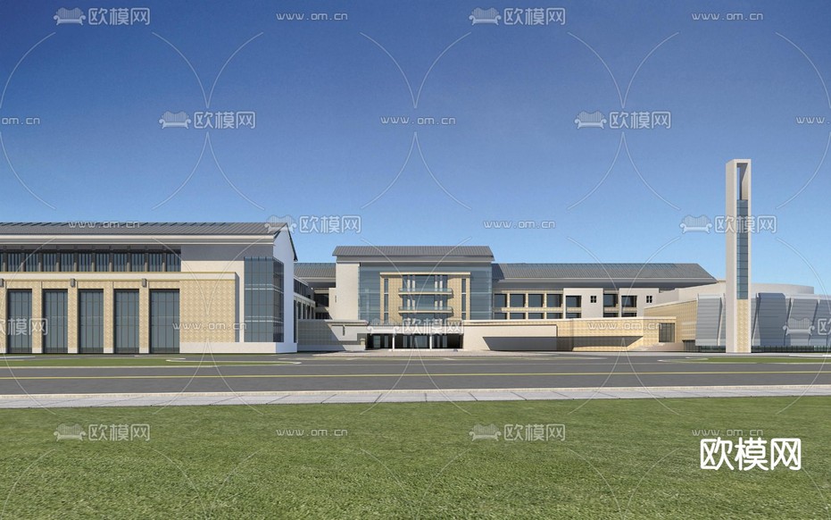 新中式 卫生中心鸟瞰3d模型下载(渲染图3)