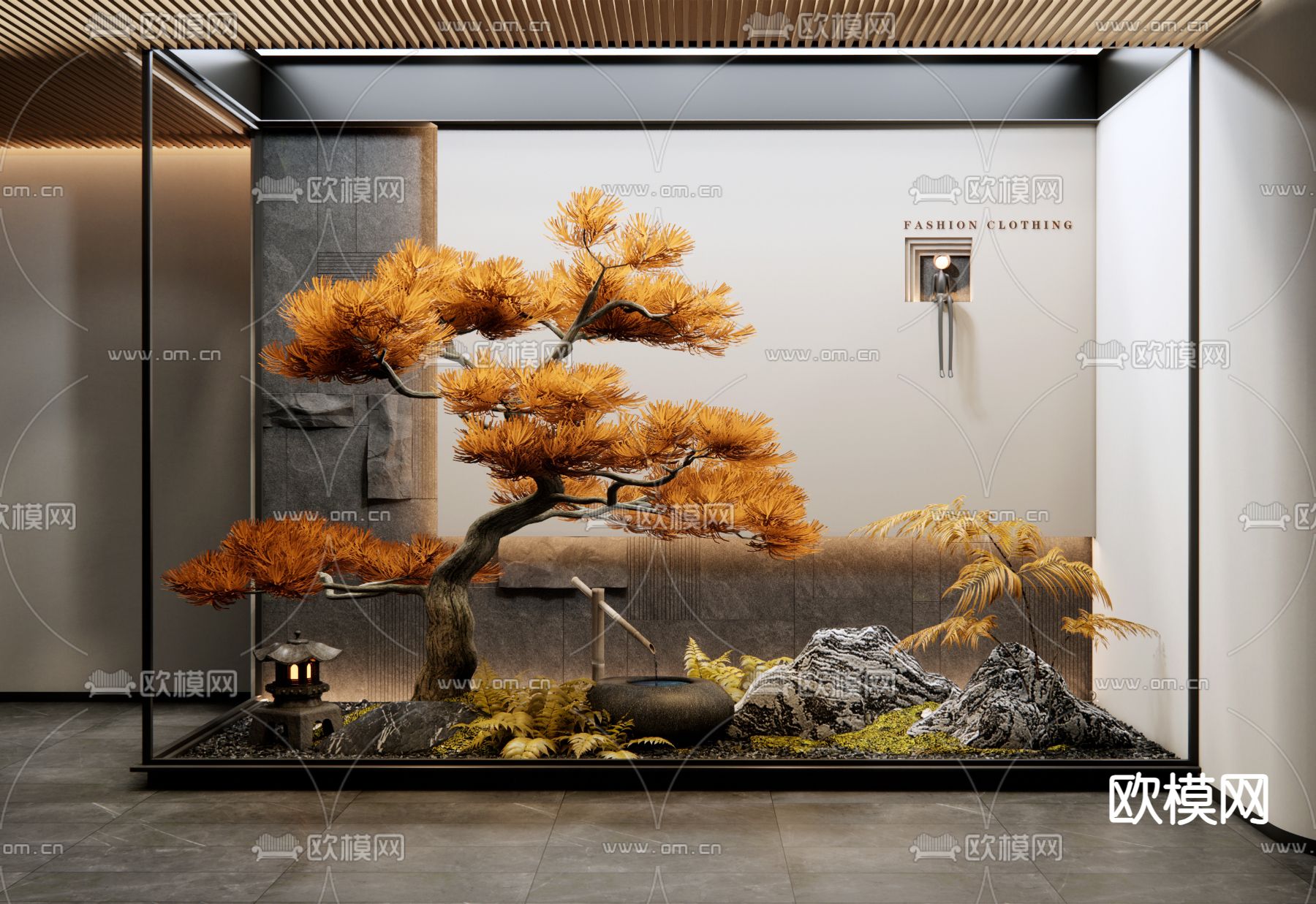 室内景观 植物造景3d模型下载