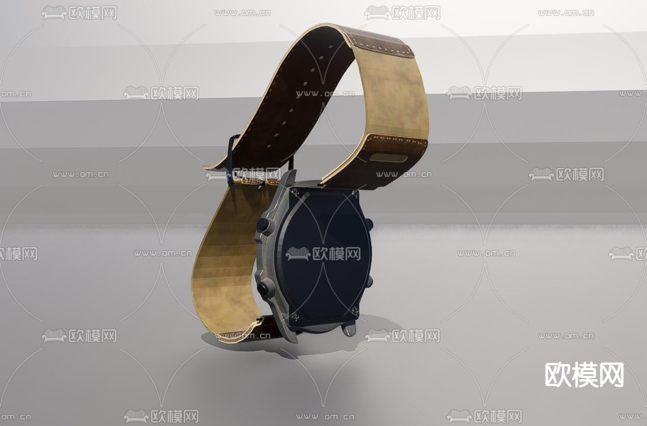 1950年W-94H照明手表3d模型下载（渲染图2）