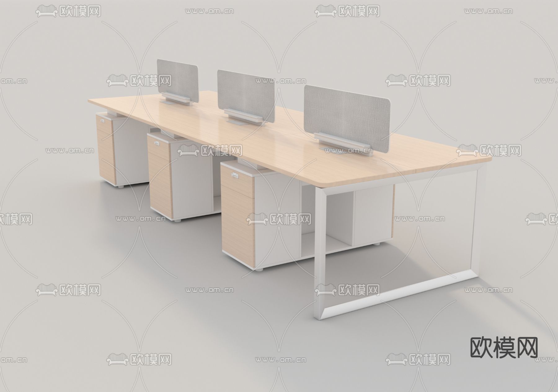 办公桌 工作台3d模型下载（渲染图2）