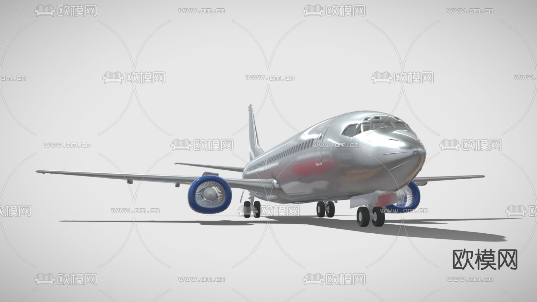 精细客机 波音737 波音飞机3d模型下载（渲染图3）