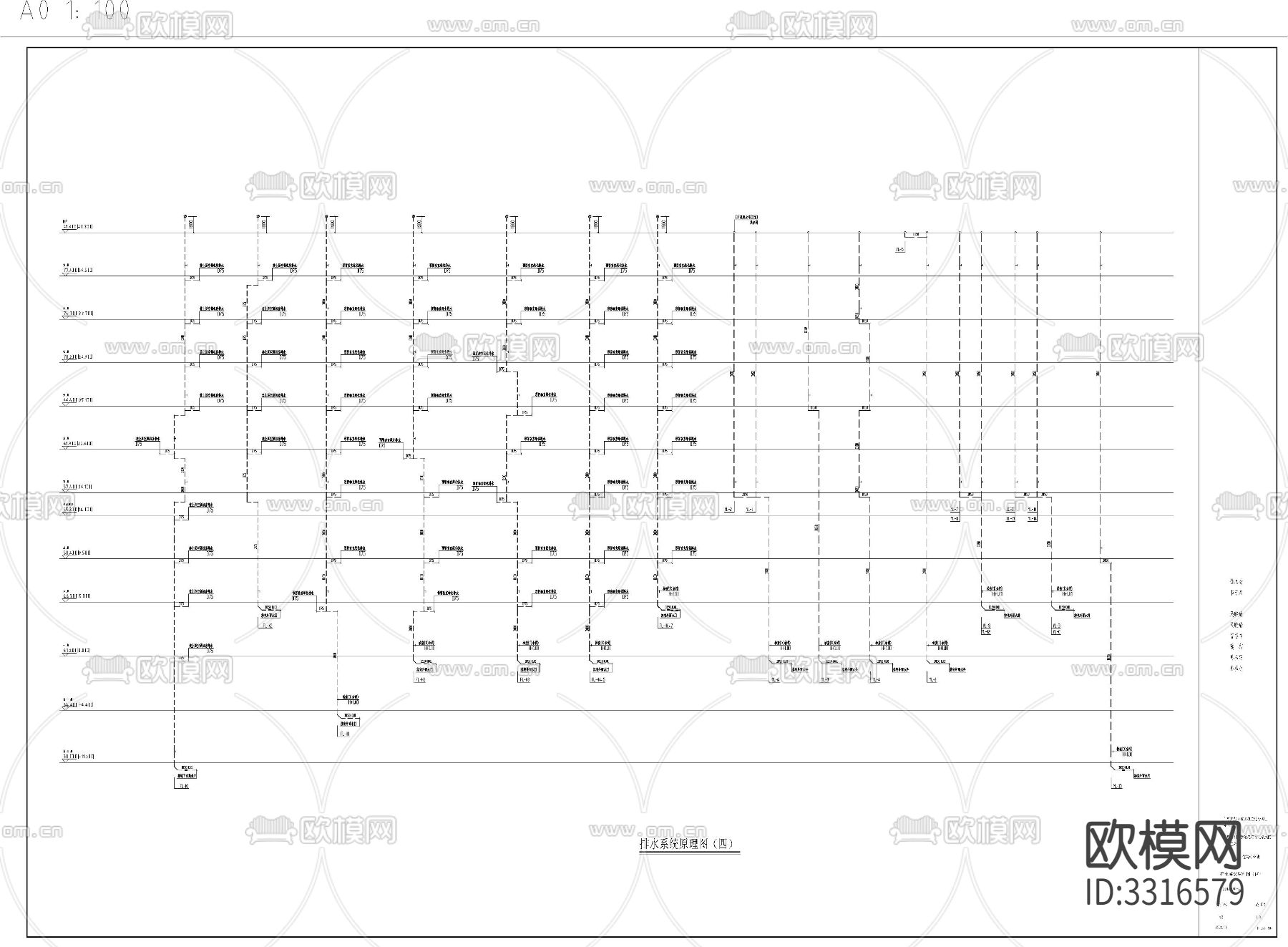 住院楼给排水cad施工图
