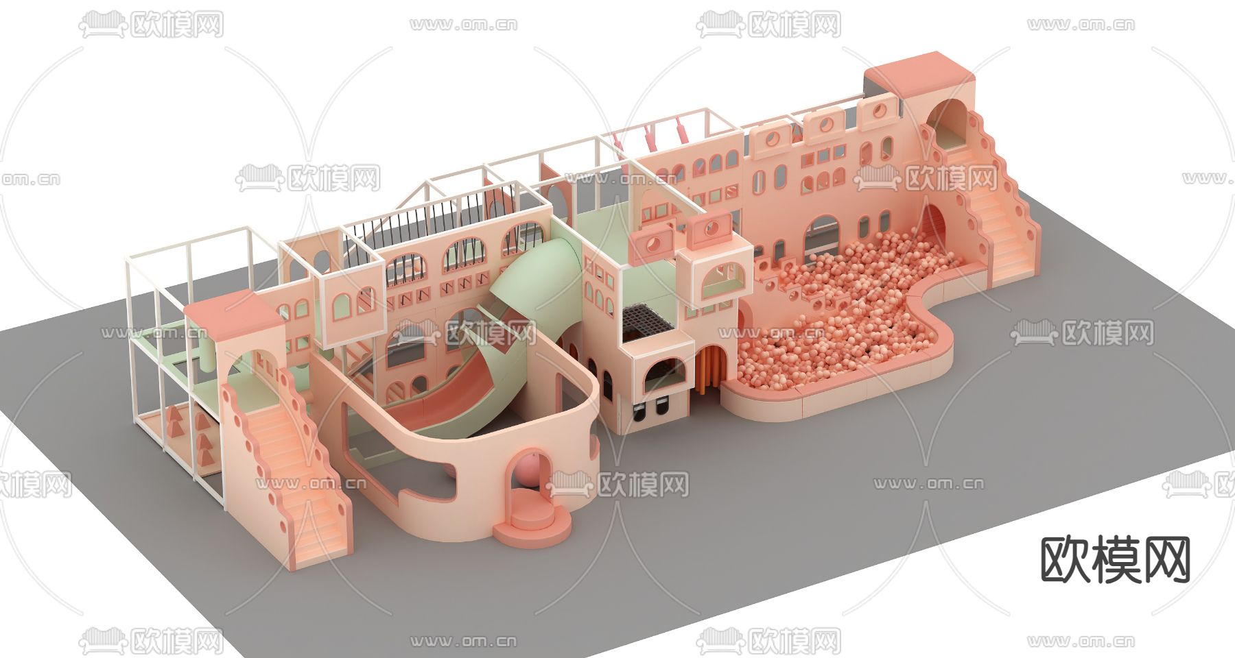 儿童乐园 室内淘气堡 3d模型下载（渲染图2）