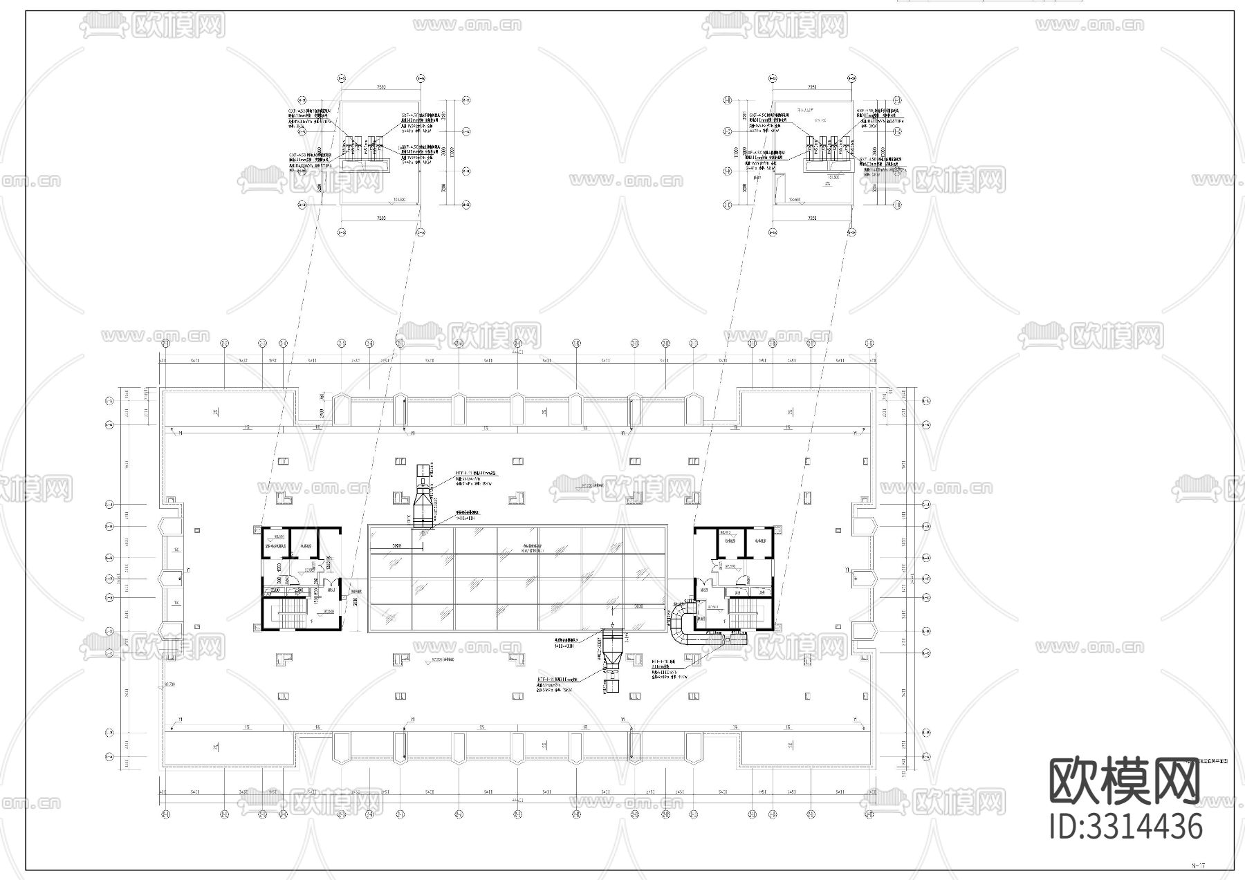 高层办公楼暖通图CAD施工图下载（渲染图1）