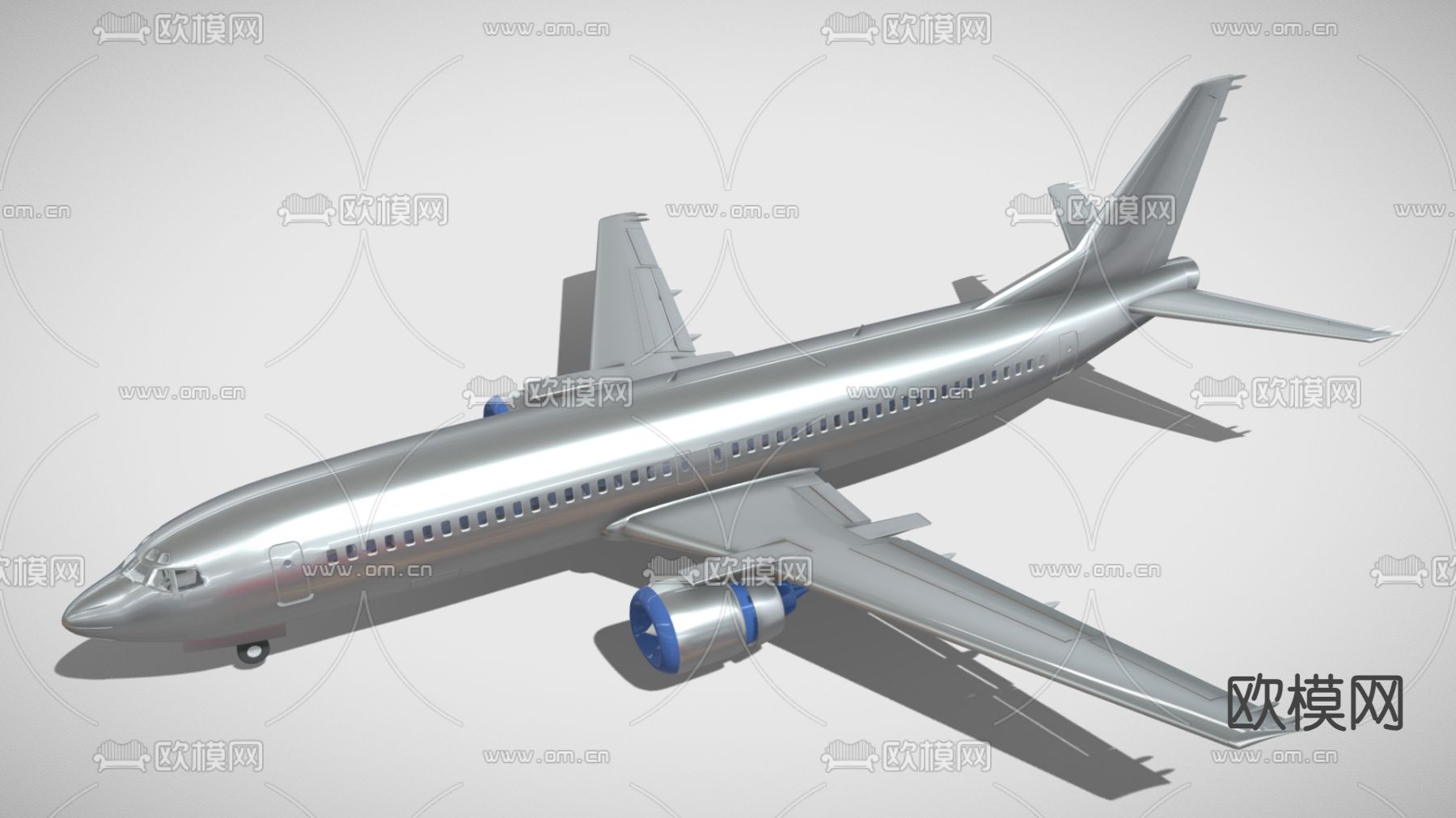 精细客机 波音737 波音飞机3d模型下载（渲染图1）