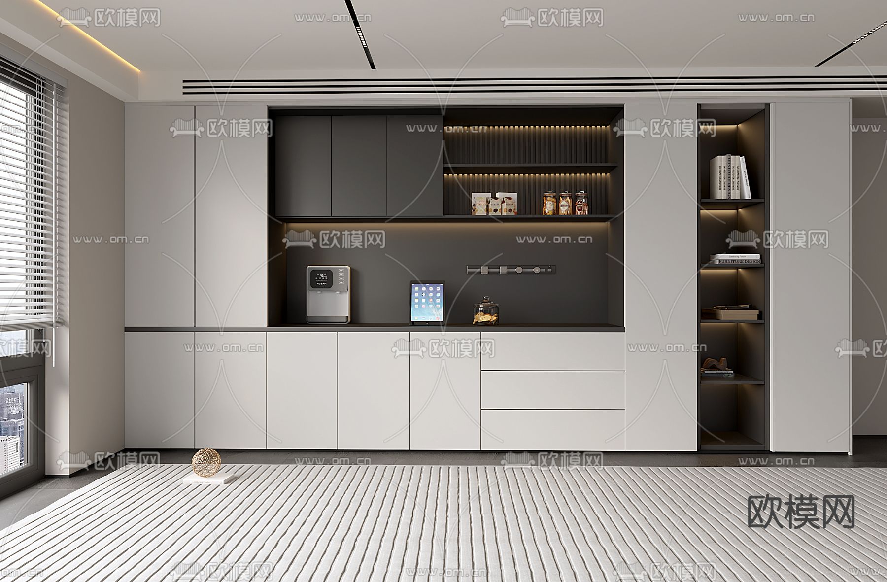 极简风柜子  整体柜 储物柜3d模型下载