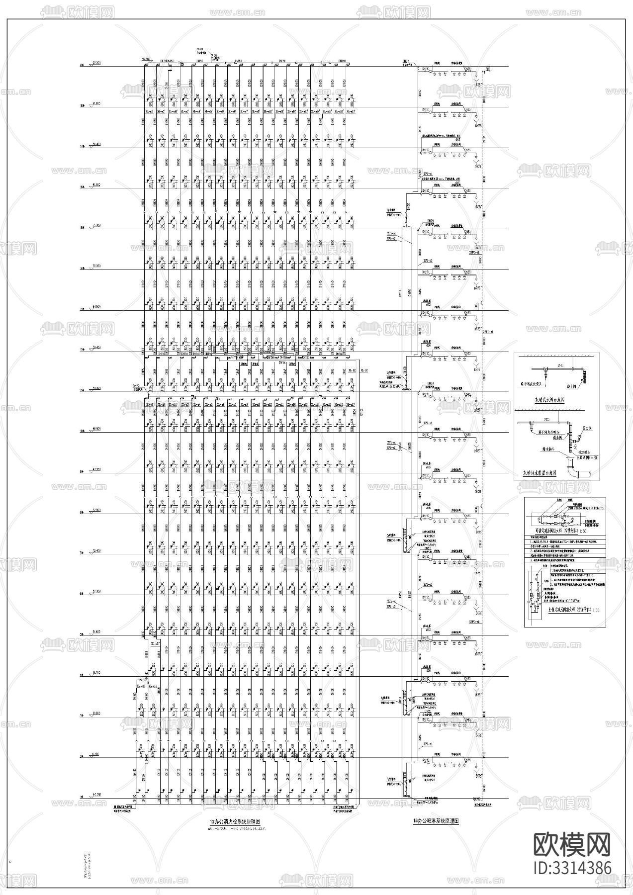 办公楼水电CAD施工图下载（渲染图9）
