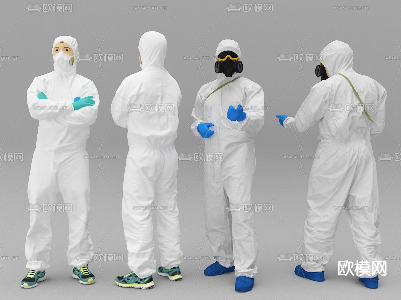 防疫人员 防护员3d模型下载