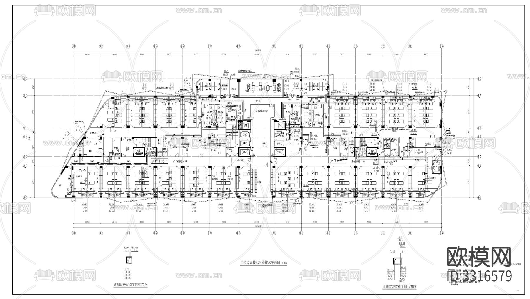 住院楼给排水cad施工图