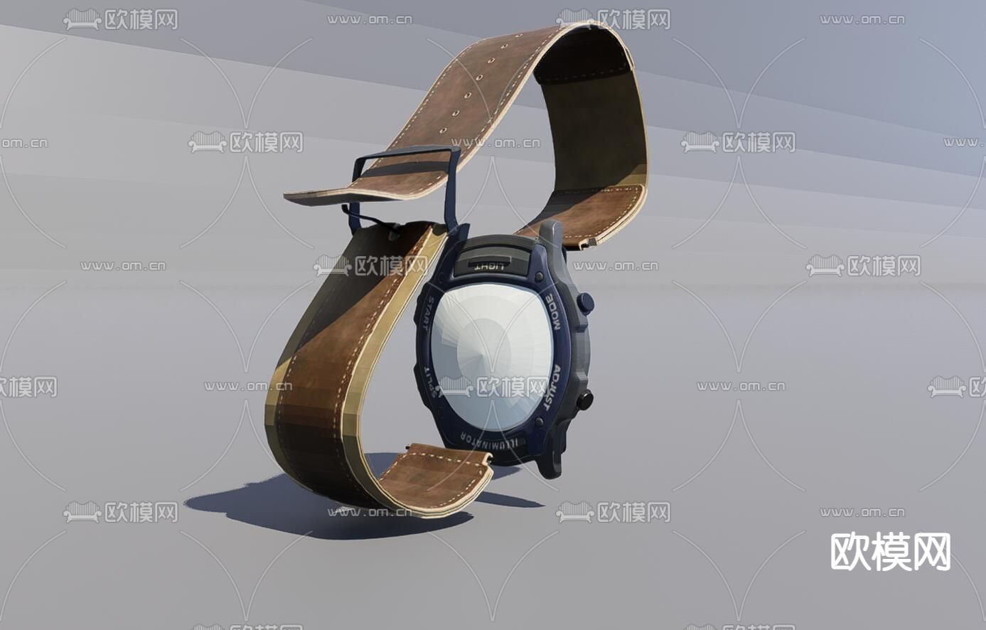 1950年W-94H照明手表3d模型下载（渲染图1）