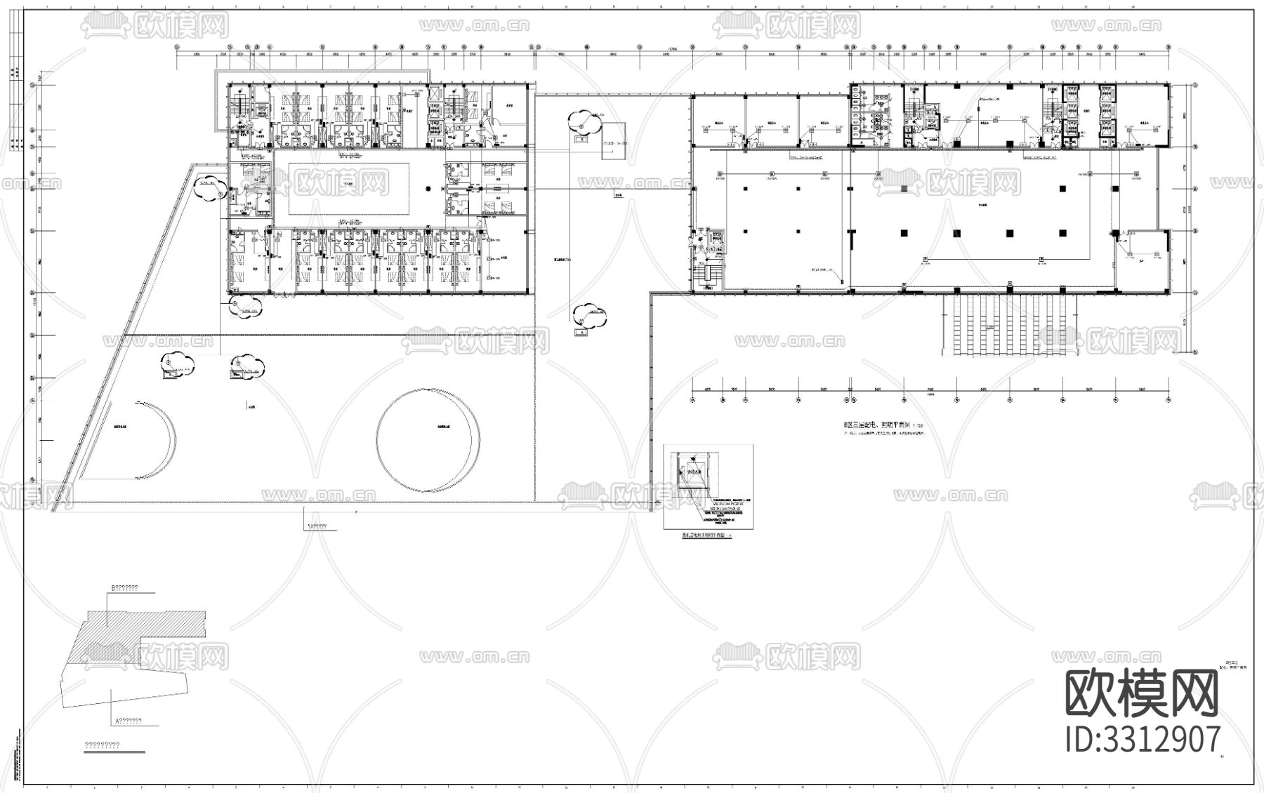 高层办公楼电气图下载（渲染图1）