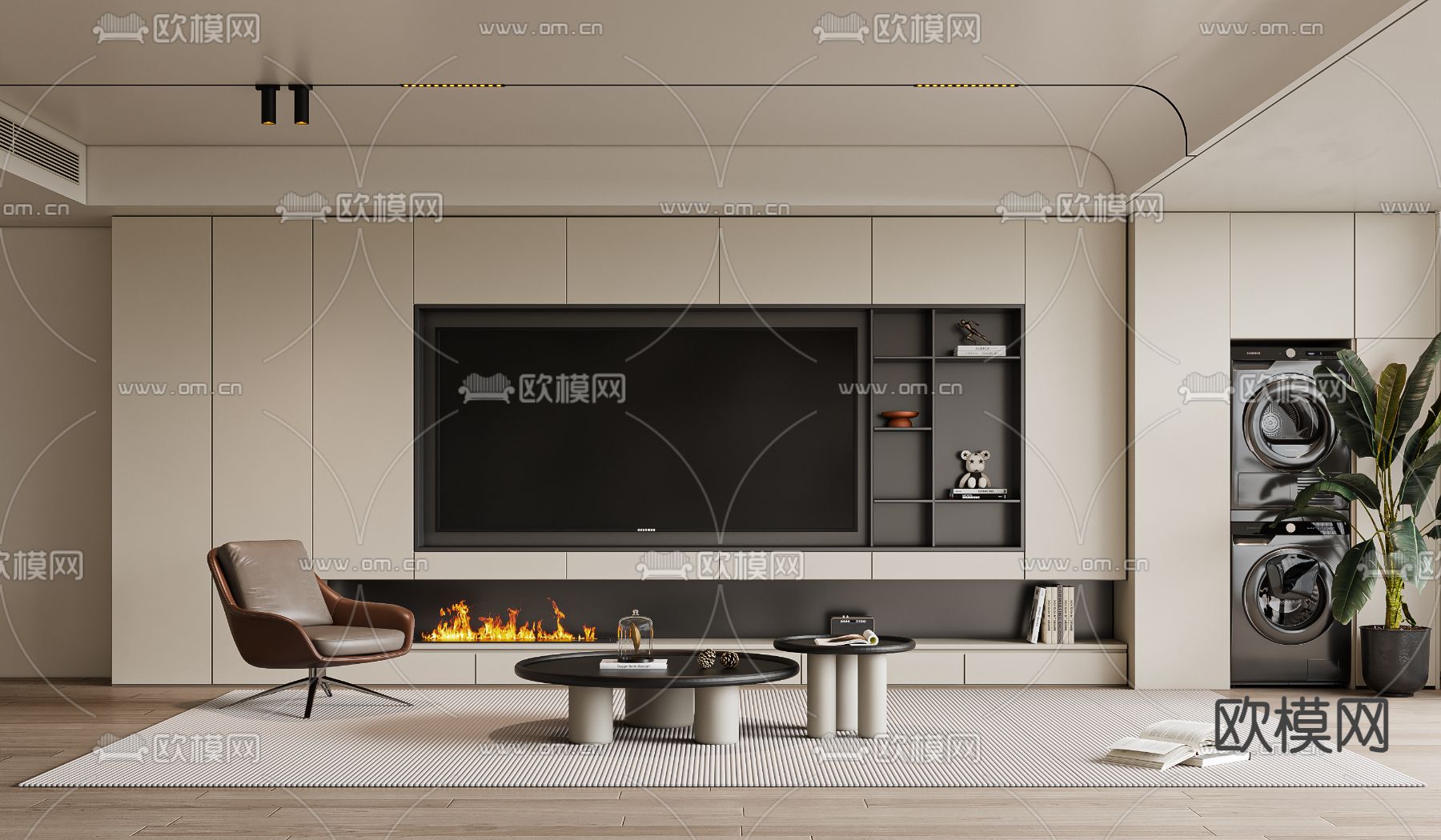 电视背景墙3d模型下载