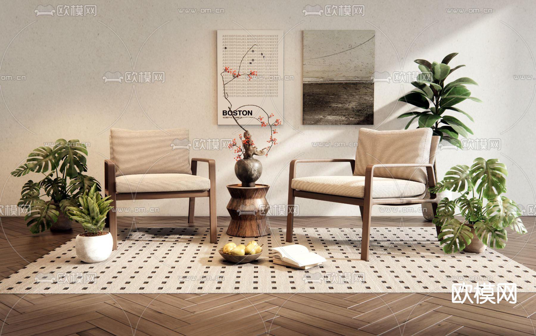 现代休闲椅 扶手椅3d模型下载