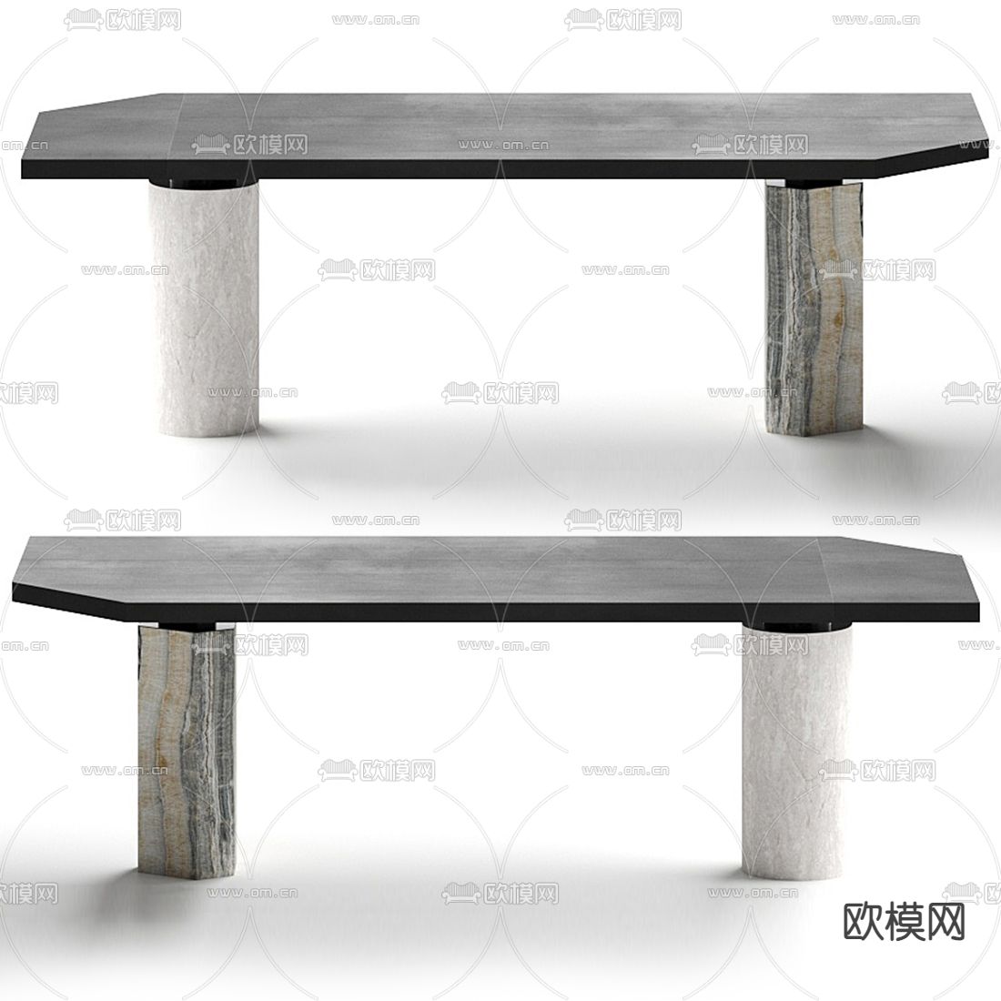 Baxter 侘寂餐桌3d模型下载（渲染图1）
