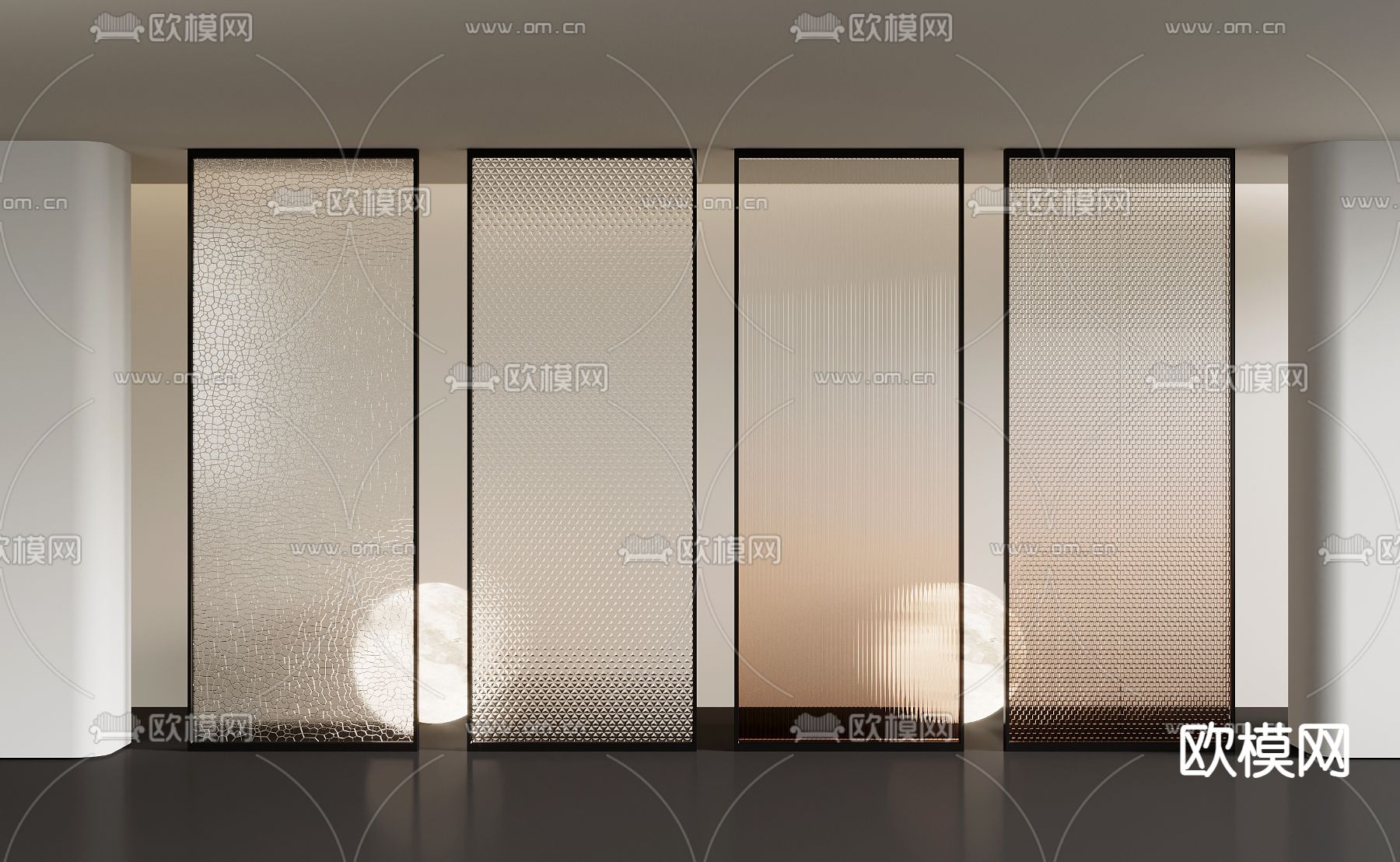 玻璃隔断su模型下载（渲染图2）