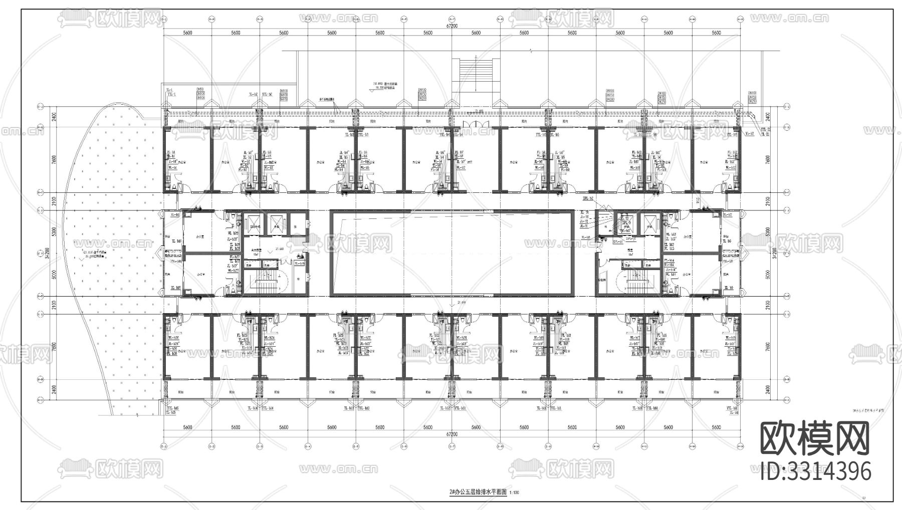 高层办公楼CAD施工图下载（渲染图4）
