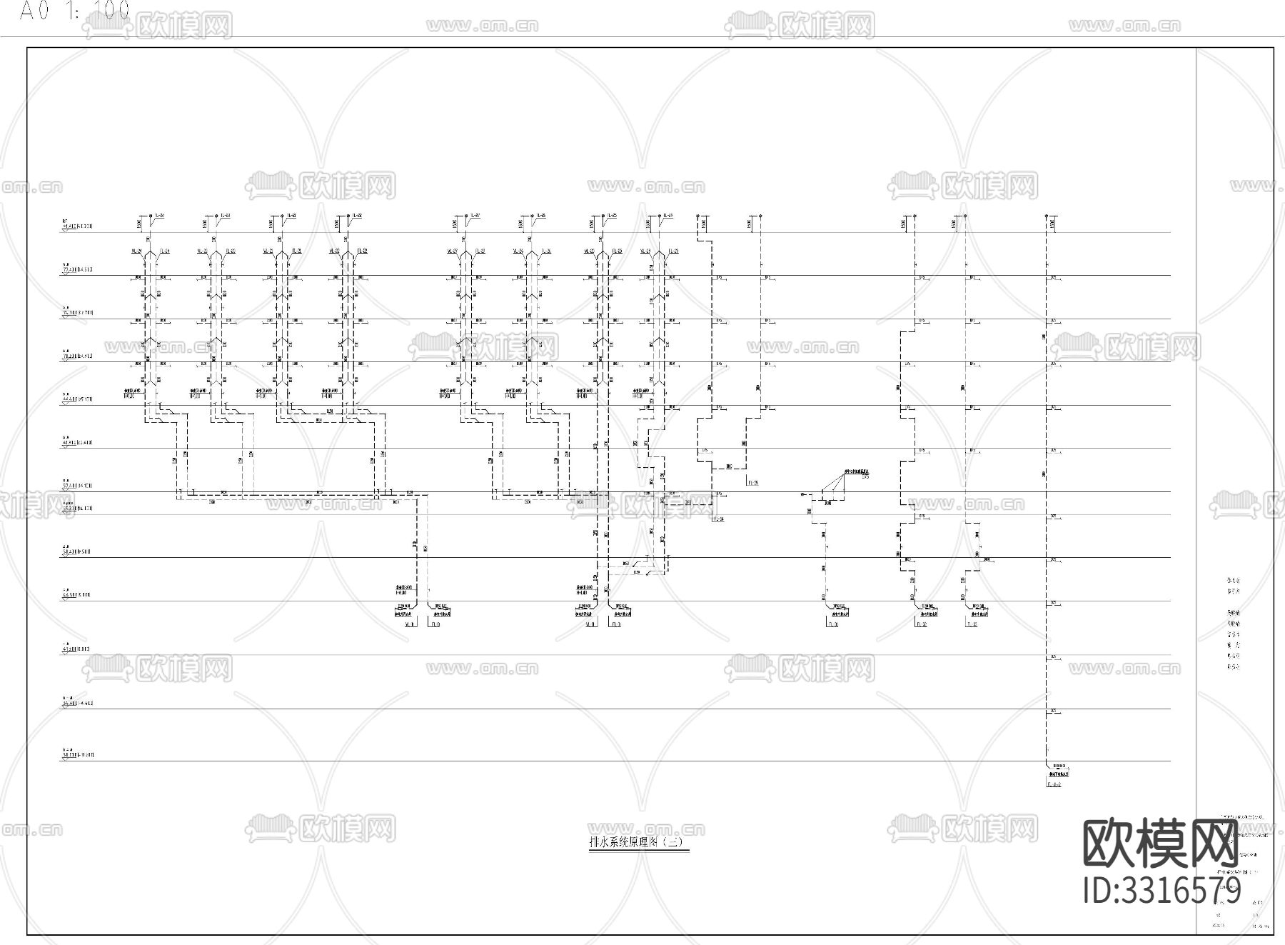 住院楼给排水cad施工图