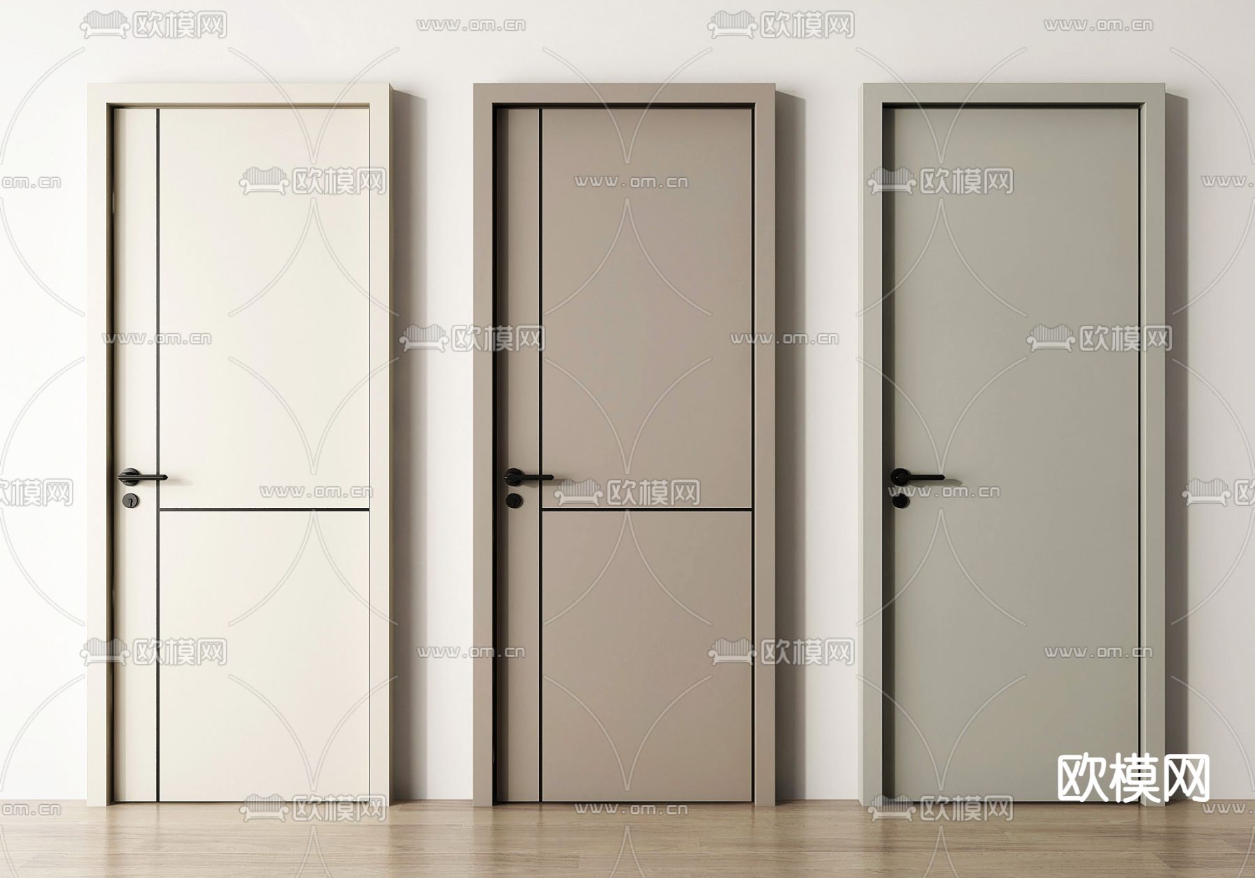 单开门 平开门 卧室门3d模型下载