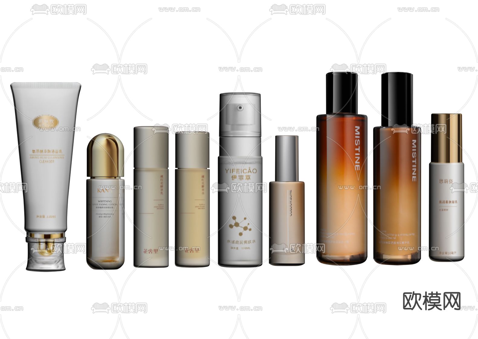 化妆品 护肤品su模型下载（渲染图1）