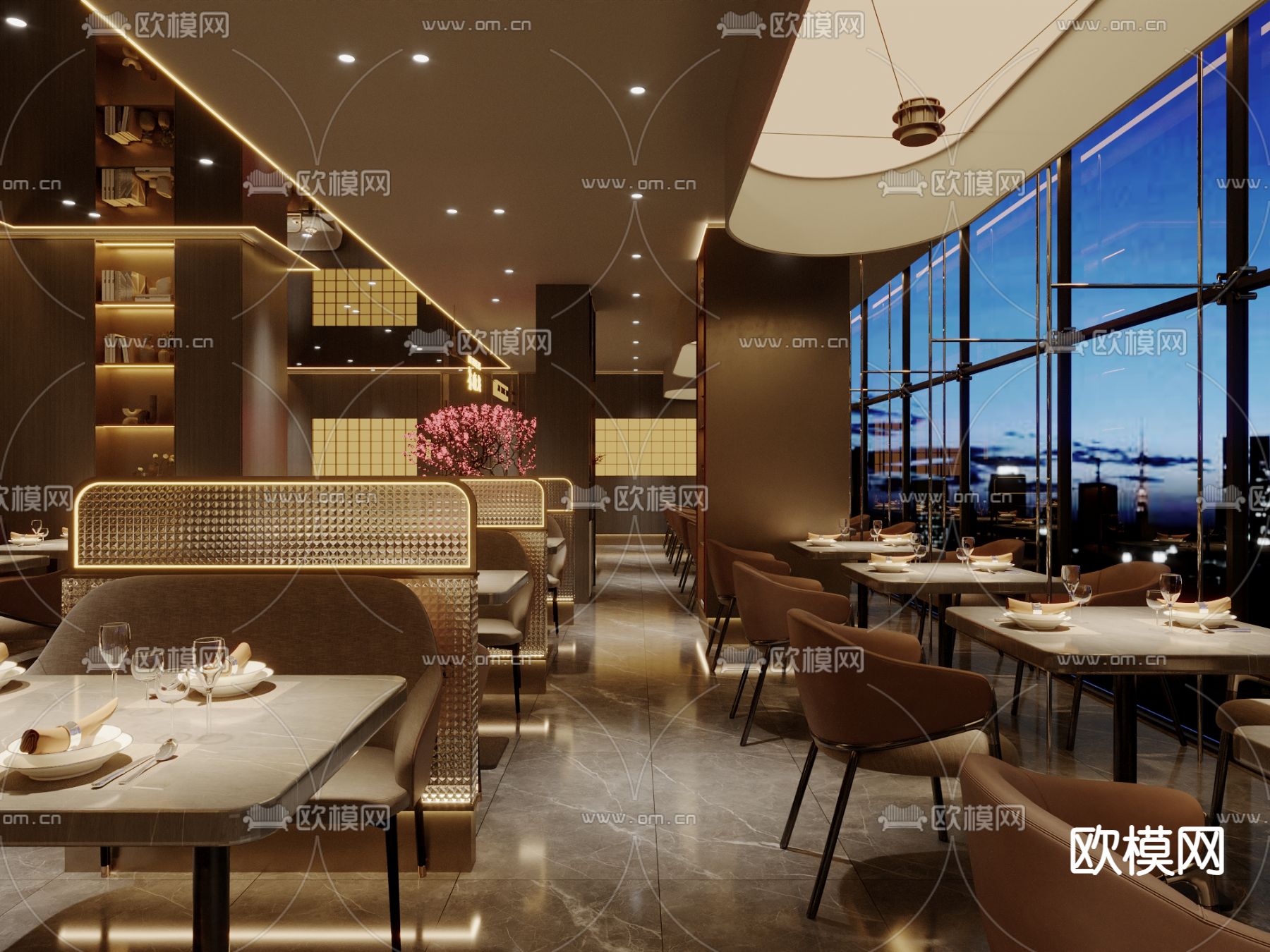 中餐厅 自助餐厅3d模型下载（渲染图2）