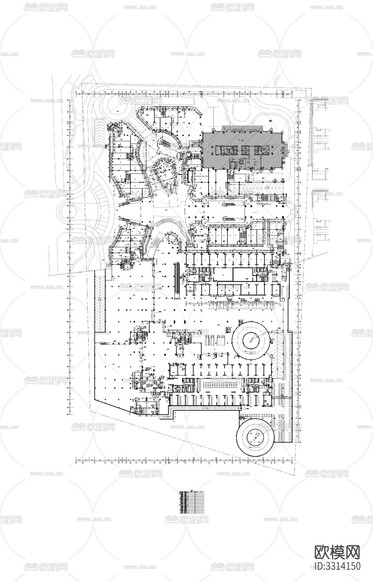 商業(yè)裙房 地下室CAD施工圖下載(渲染圖7)