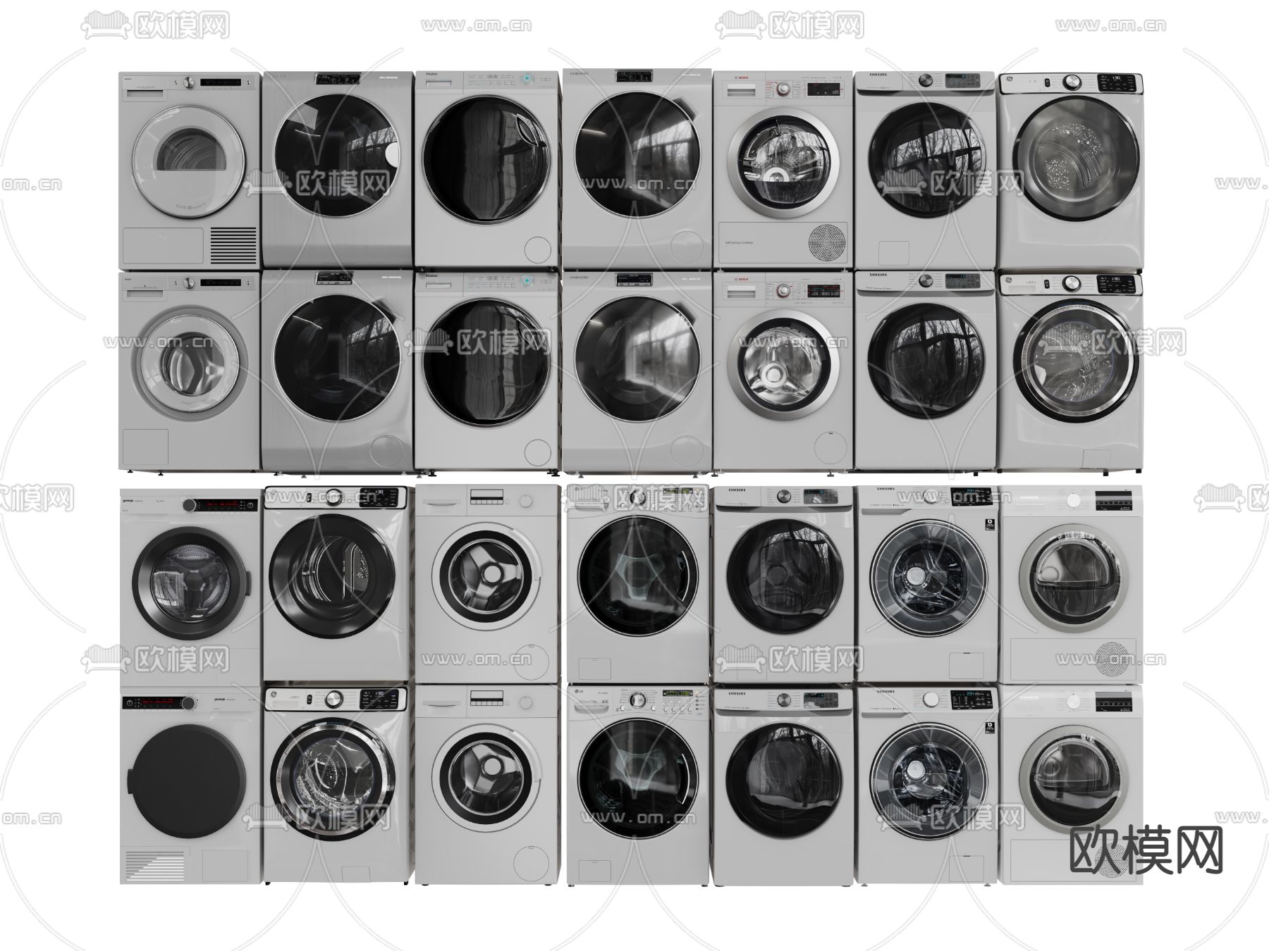 洗衣机 烘干机3d模型下载