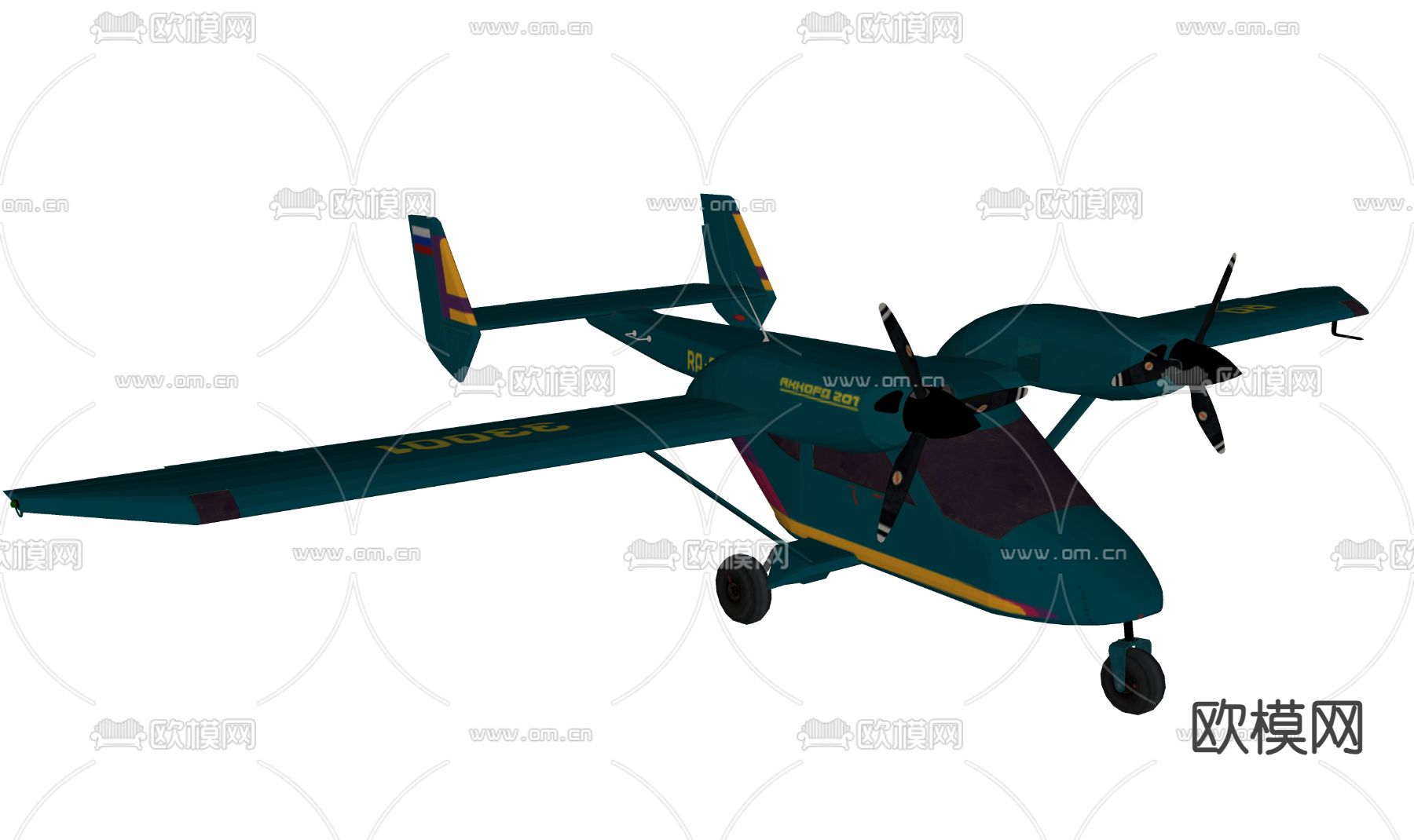 飞机 航空飞机3d模型下载（渲染图2）