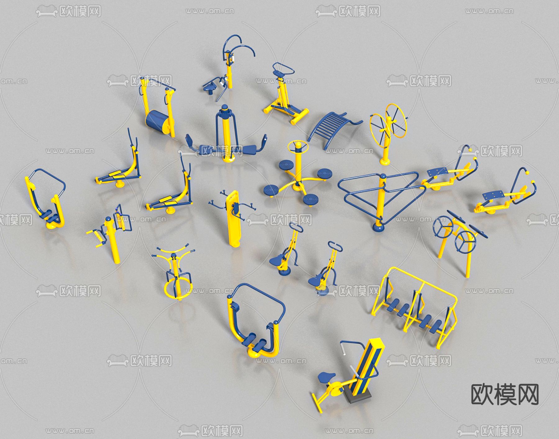 健身器材 锻炼器材3d模型下载