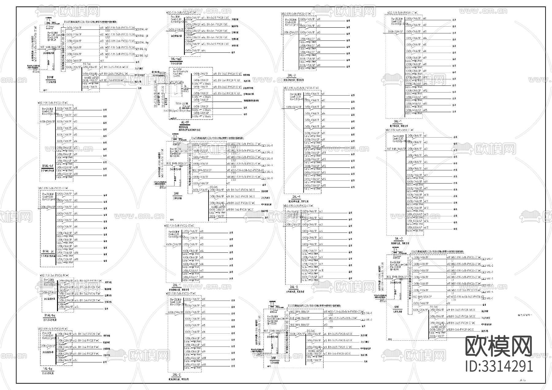 酒店塔楼电CAD施工图下载（渲染图8）