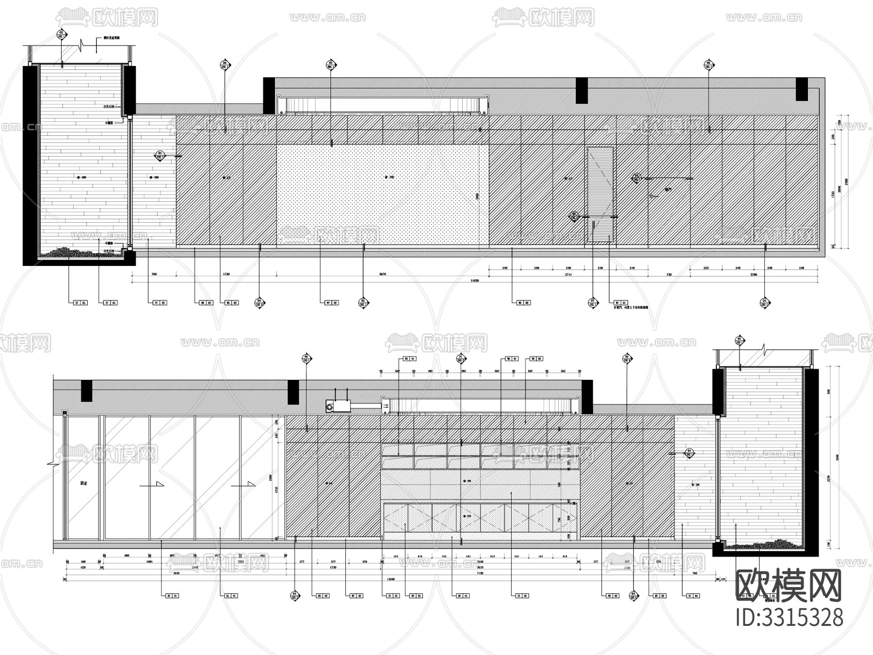 553㎡凌子达—新中式三层别墅室内CAD施工图下载（渲染图5）