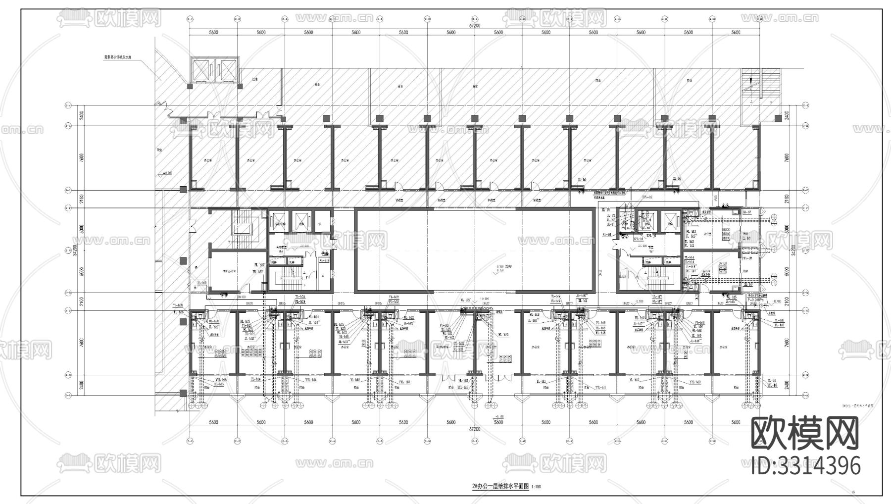 高层办公楼CAD施工图下载（渲染图8）