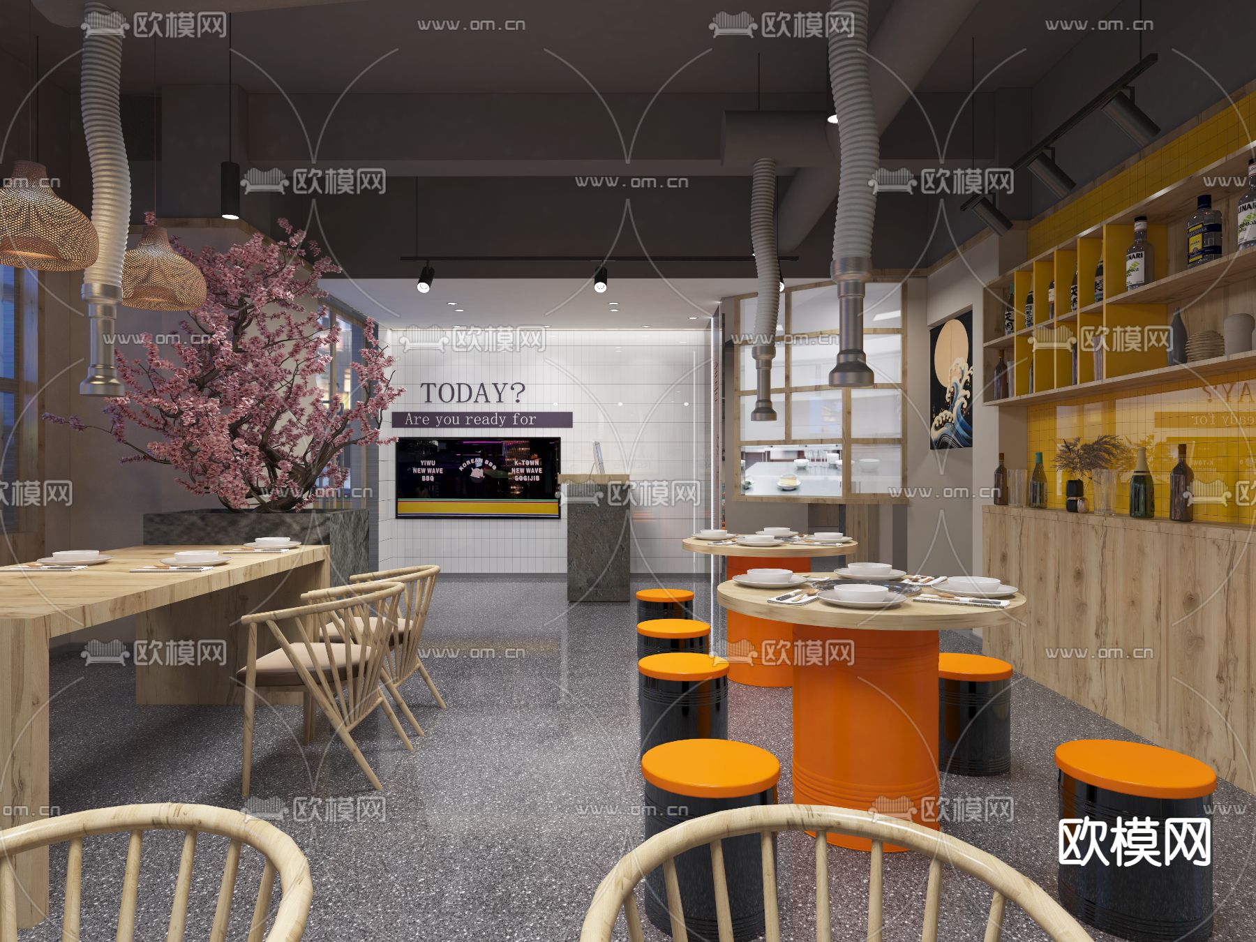 烤肉店 烧烤店3d模型下载（渲染图2）