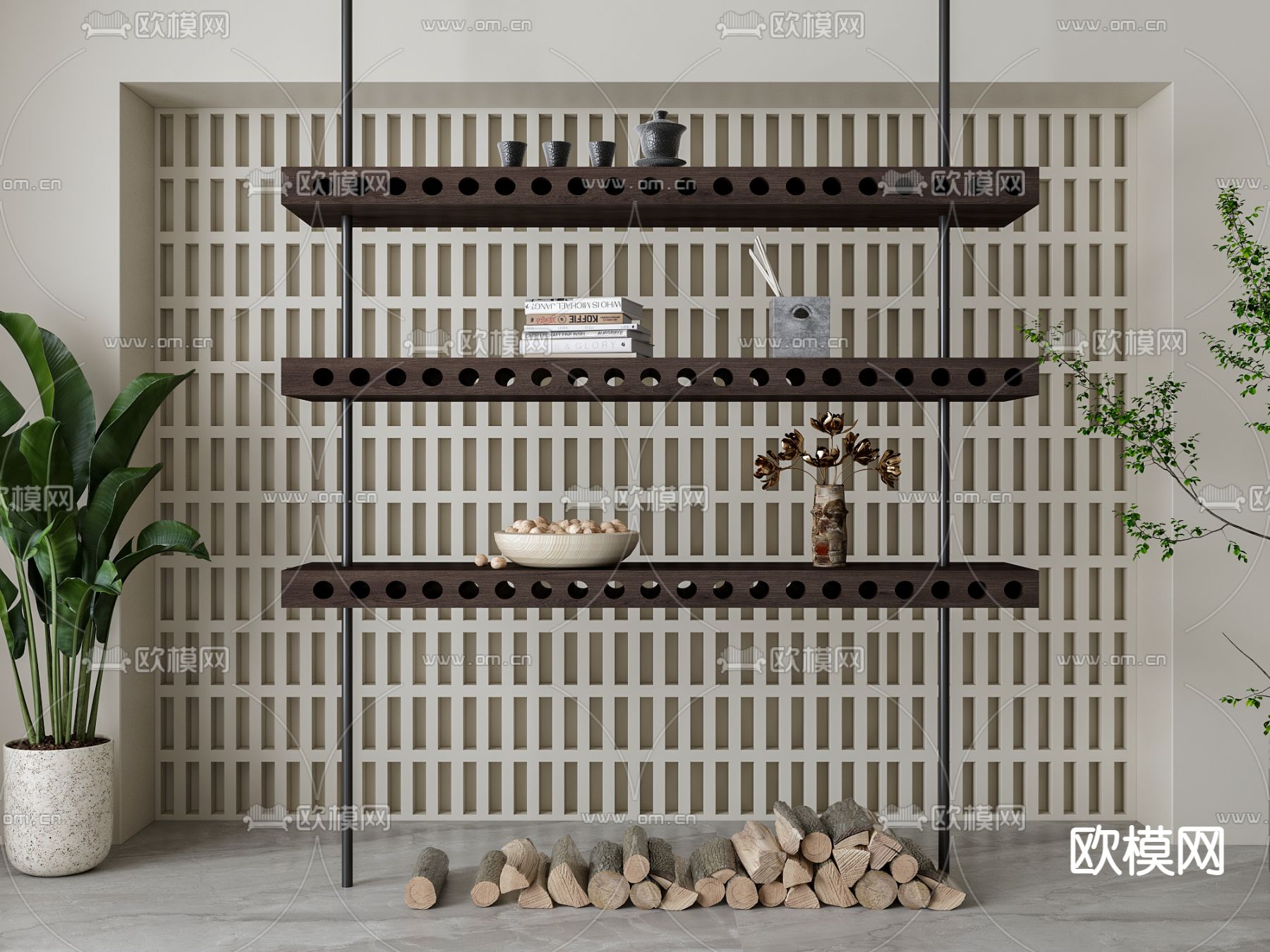 北欧 置物架3d模型下载