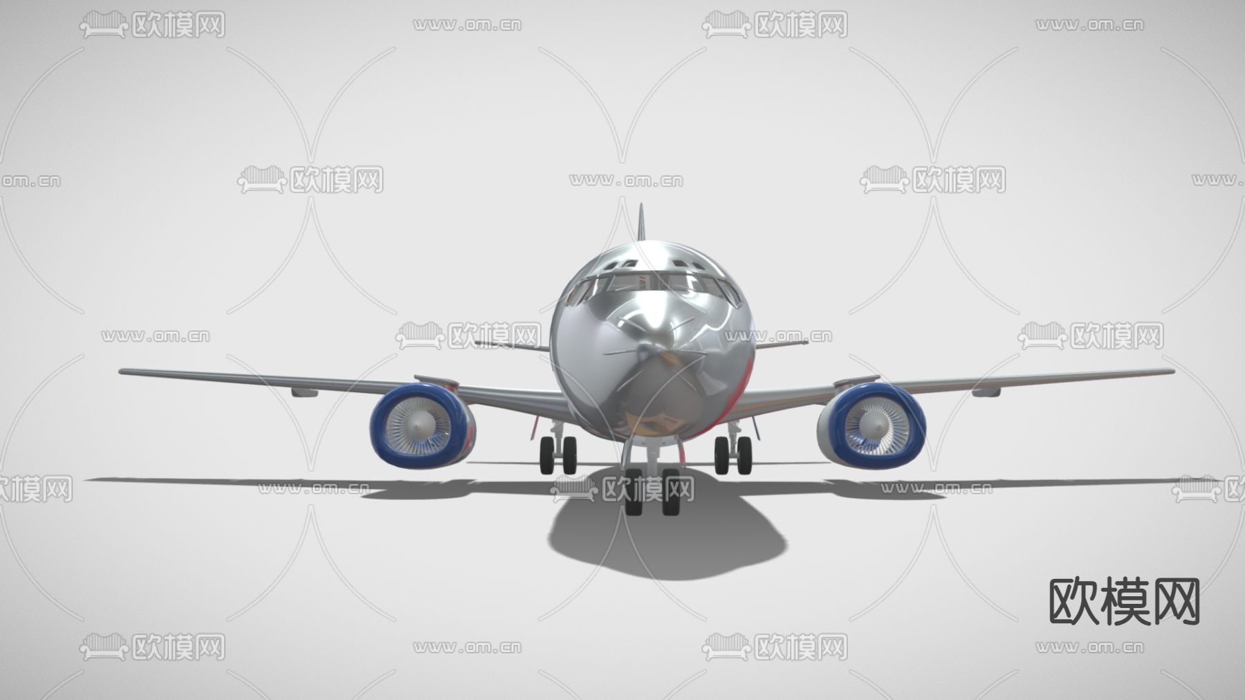 精细客机 波音737 波音飞机3d模型下载（渲染图2）