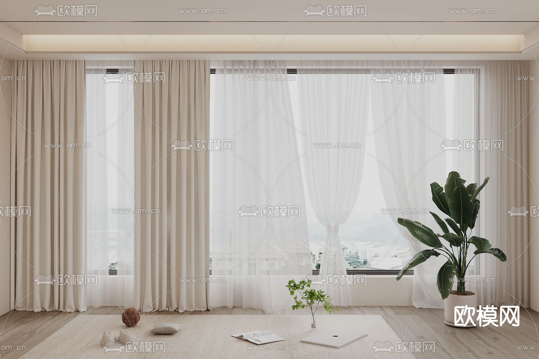 纱帘 窗帘3d模型下载