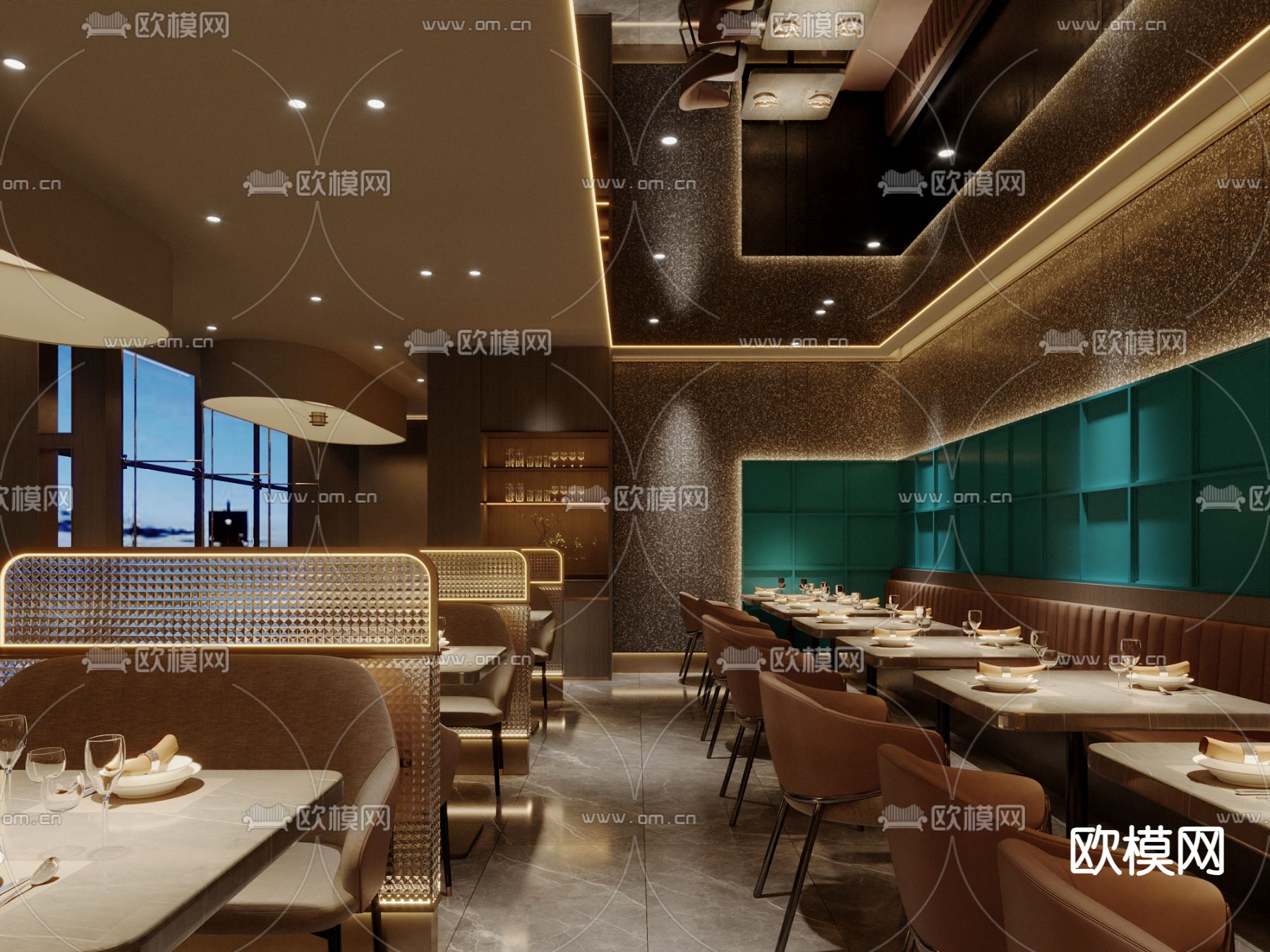 中餐厅 自助餐厅3d模型下载（渲染图4）