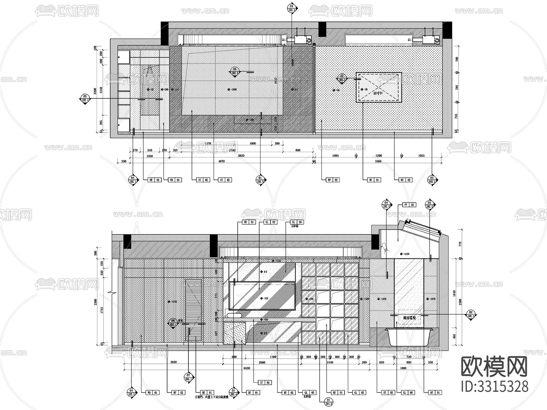 553㎡凌子达—新中式三层别墅室内CAD施工图下载（渲染图8）