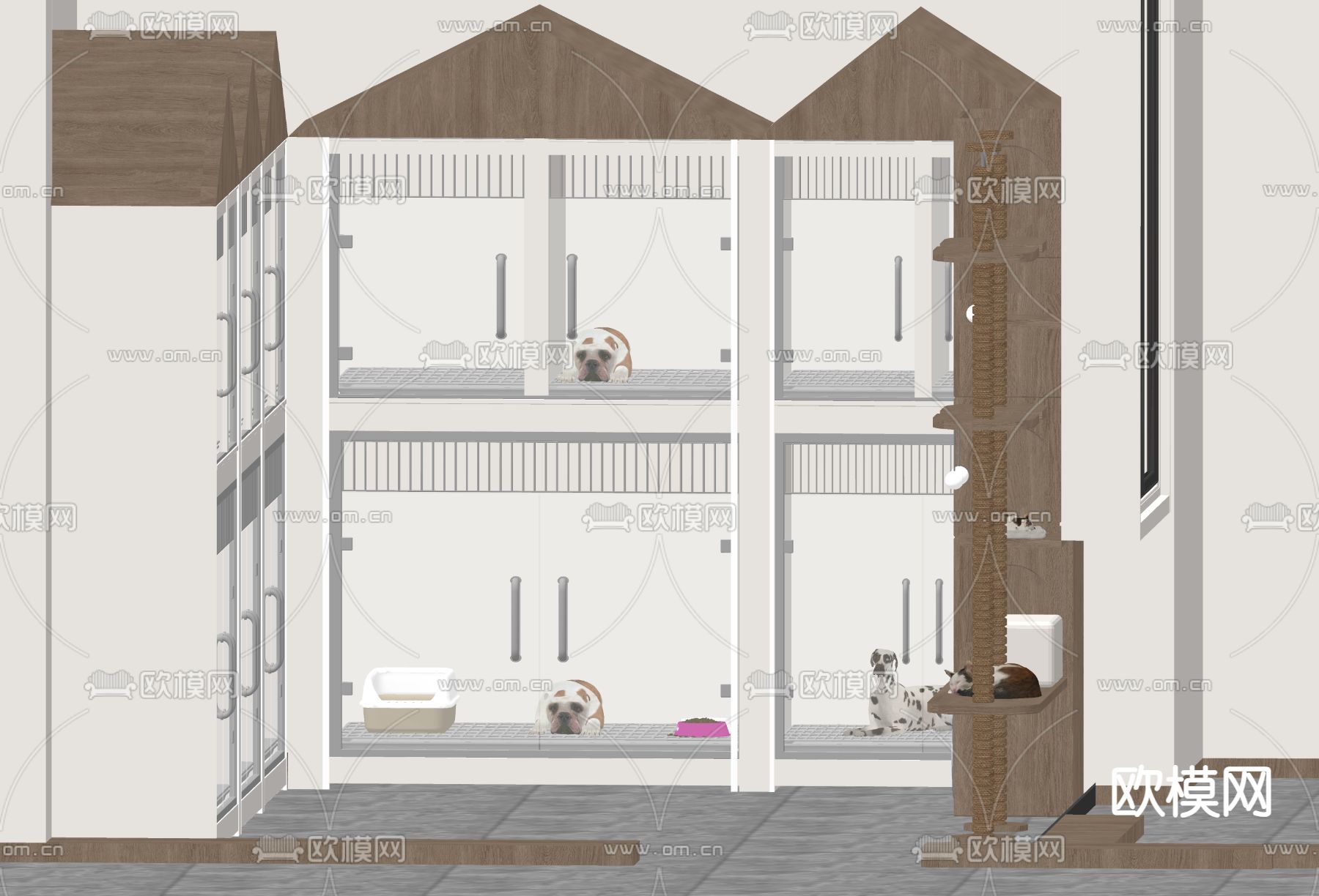 现代宠物店su模型下载（渲染图1）