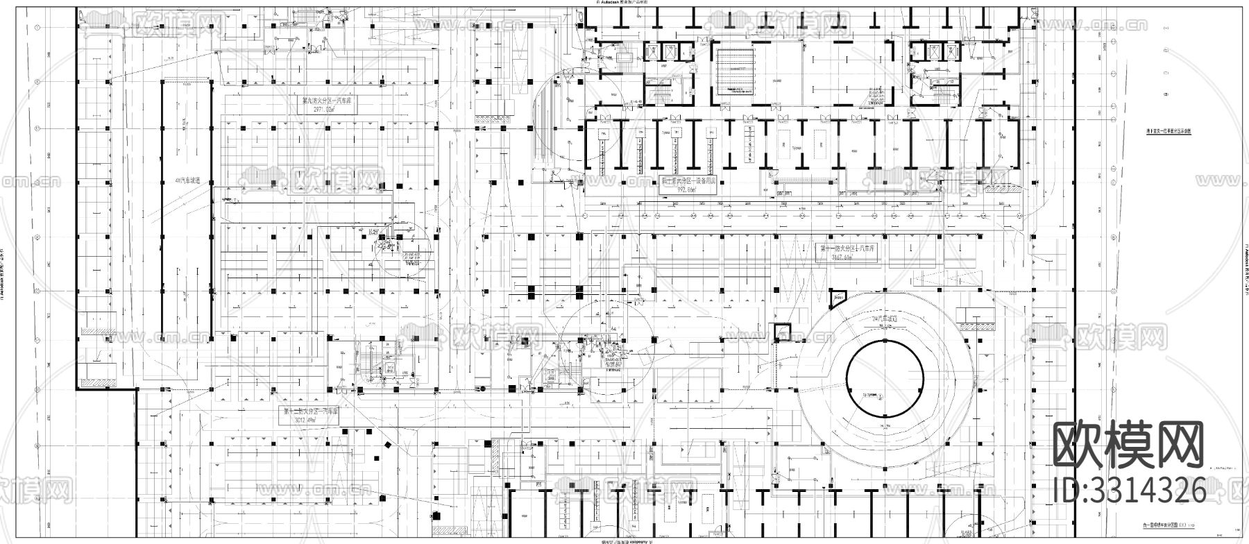 地下室电气CAD施工图下载（渲染图3）