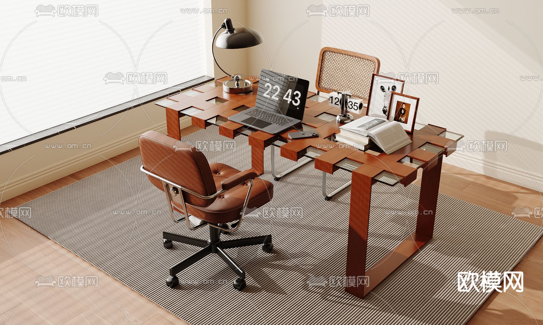 书桌 写字台 电脑桌3d模型下载